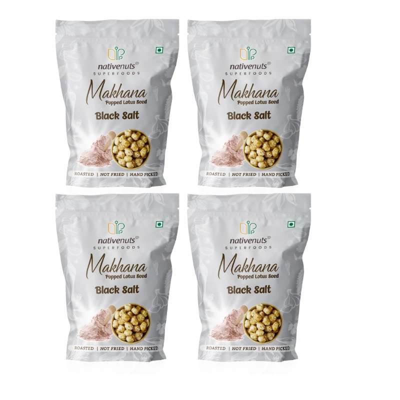 Nativenuts Makhana Black Salt Standee Zip Pouch