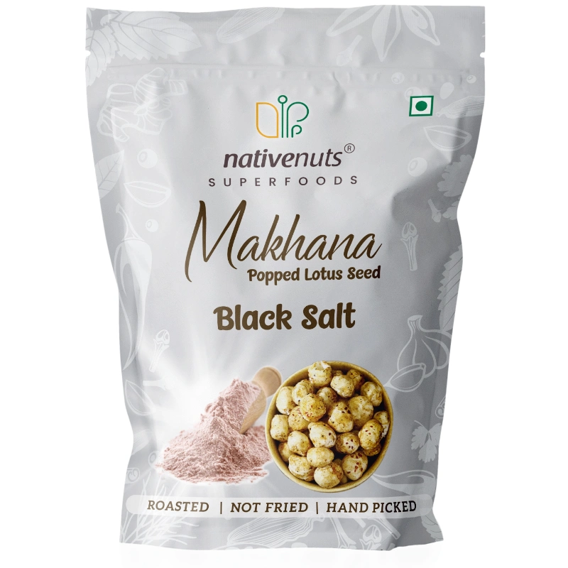 Nativenuts Makhana Black Salt Standee Zip Pouch