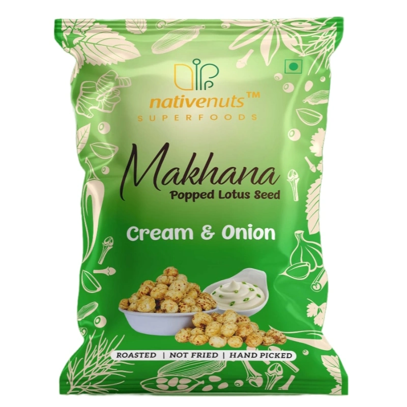 Nativenuts Makhana Cream Onion Pillow Pouch